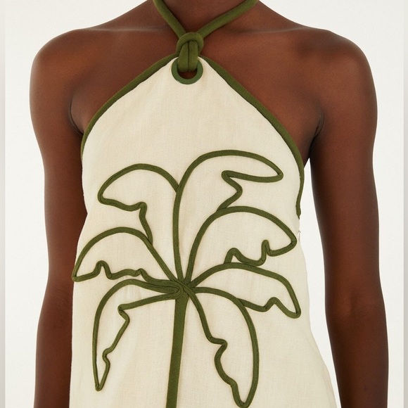 Farm Rio Coconut Halter Linen Mini Dress - Picture 6 of 11